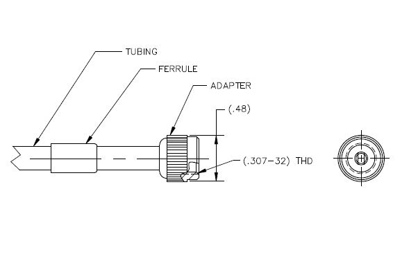 AGM's 322072 is an Filler Valve Adapter Assembly for the TA322 Filler Valve. The adapter assembly is provided with a 6-1/2' length of 3/16"-ID (1/4"-OD) tubing secured by a crimped ferrule.