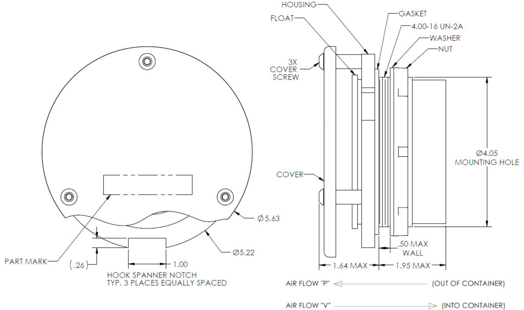 TA797 Ultra High Flow Two-Way Relief Valve drawing