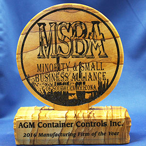 The MSBASA awarded AGM with the 2016 Manufacturing Firm of the Year for Southern Arizona