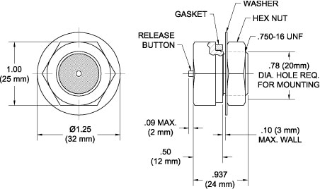 TA294-R Breather Valve drawing