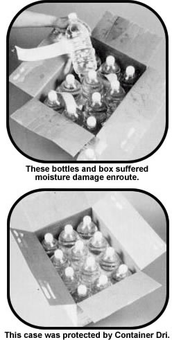 Bottles protected from moisture damage