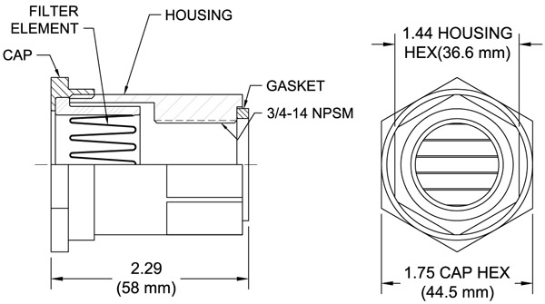 302710 High Flow Filter Assembly Drawing