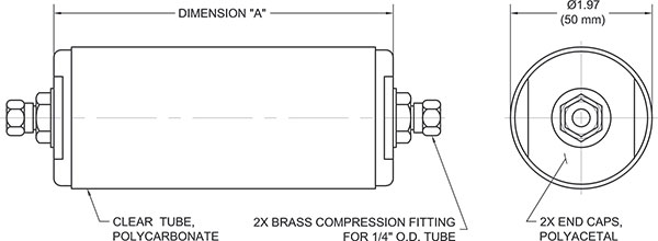 BL/D6927 In-Line Desiccator drawing