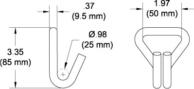 C751 Double J Wire Hook drawings