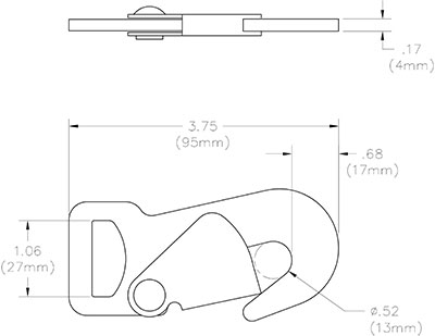 K468 Snap Hook Drawing