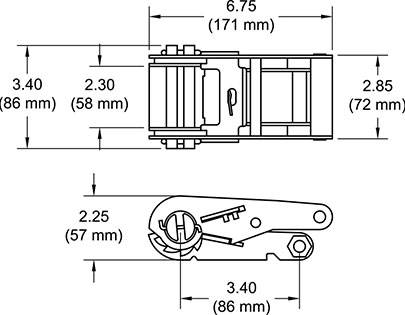 K726 Ratchet Buckle drawing