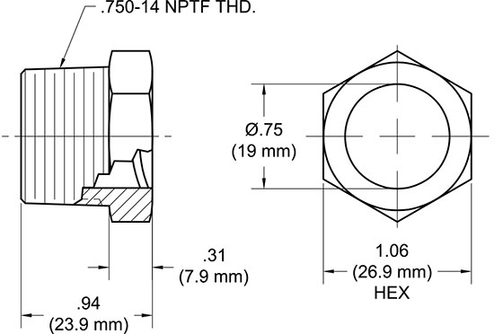 TA284 Humidity Indicator Plug Drawing