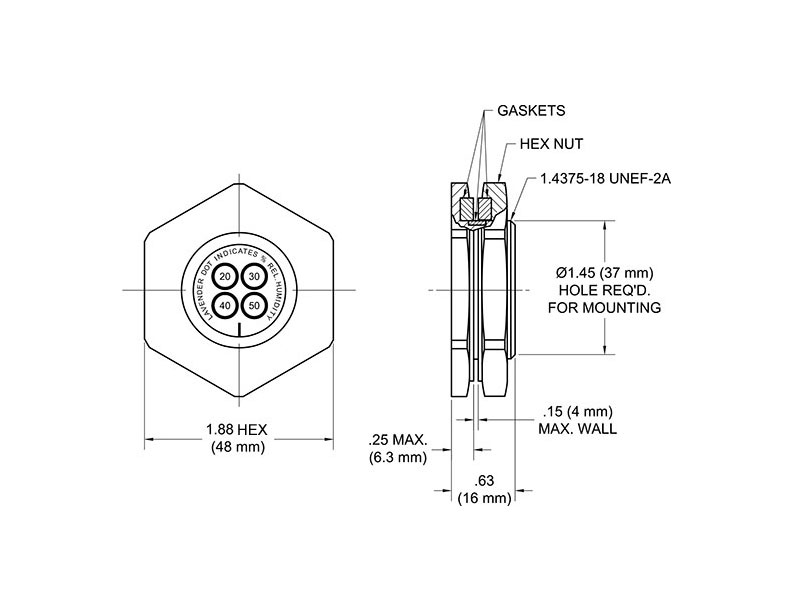 Humidity Indicator Plug TA284 - Protective Packaging Corporation