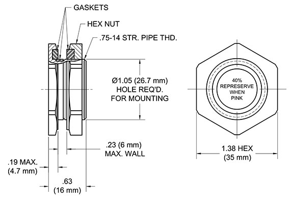 TA359 Humidity Indicator Plug Drawing