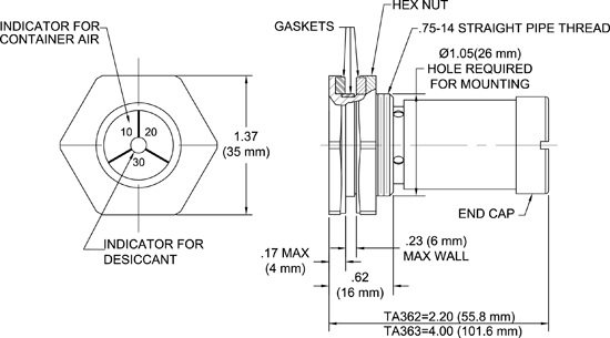 TA362 & TA363 Desiccators Drawing