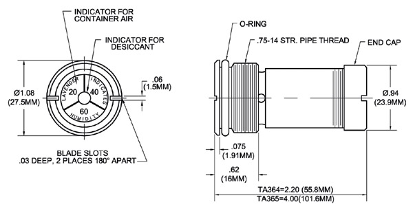 TA364 & TA365 Desiccators drawing