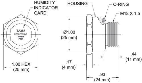 TA383 humidity indicator plug drawing