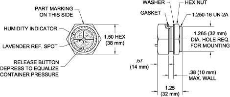 TA440-R Combination Breather Valve & Humidity Indicator drawing