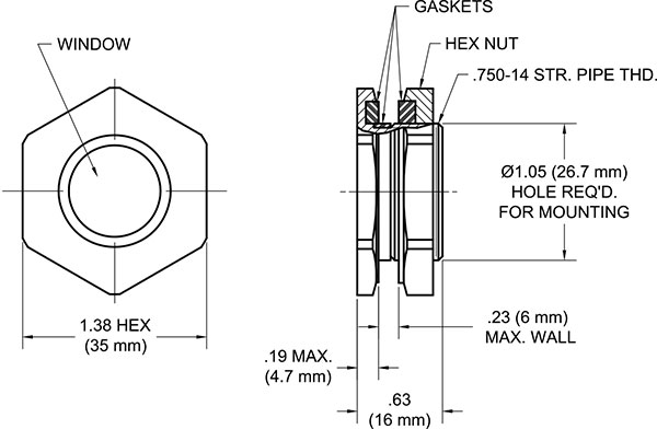 TA456 & TA450 Observation Window Drawing