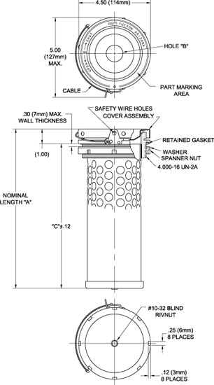 TA486 Desiccant Basket drawing