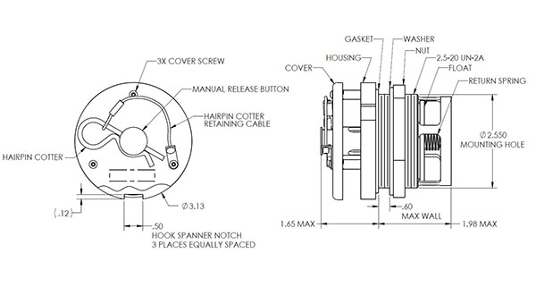 TA762-VR High-Flow Vacuum Relief Valve Drawing