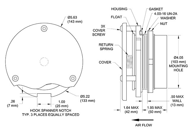 TA796 High-Flow Pressure Relief Valve Drawing