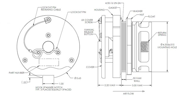 TA798-VR High-Flow Pressure Relief Valve Drawing