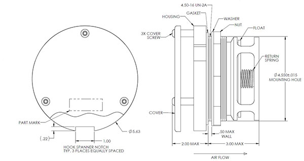 TA798 High-Flow Pressure Relief Valve Drawing