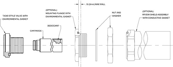 TA340 style Breathing Desiccator Drawing