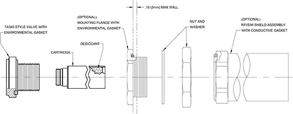 TA340 style Breathing Desiccator Drawing