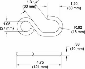 K459-50 S-Hook Drawing