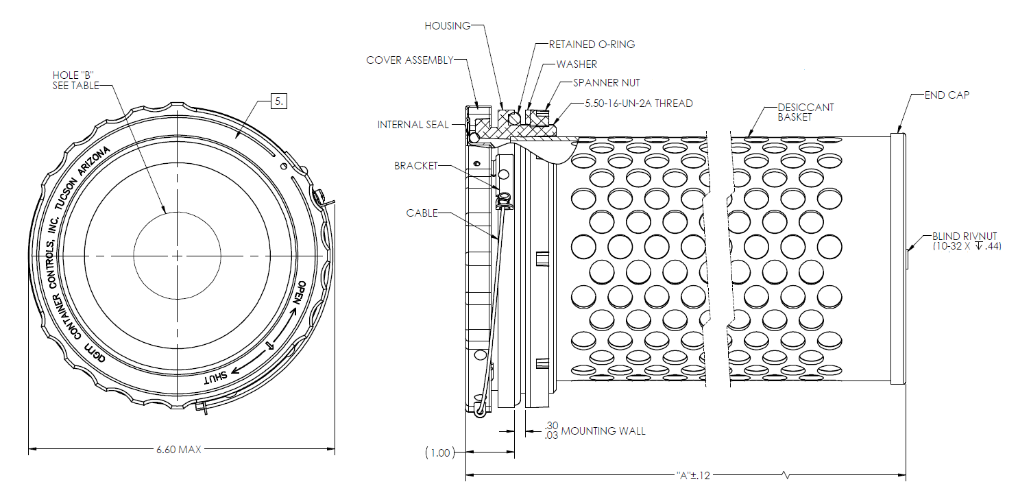 TA586 Desiccant Basket drawing