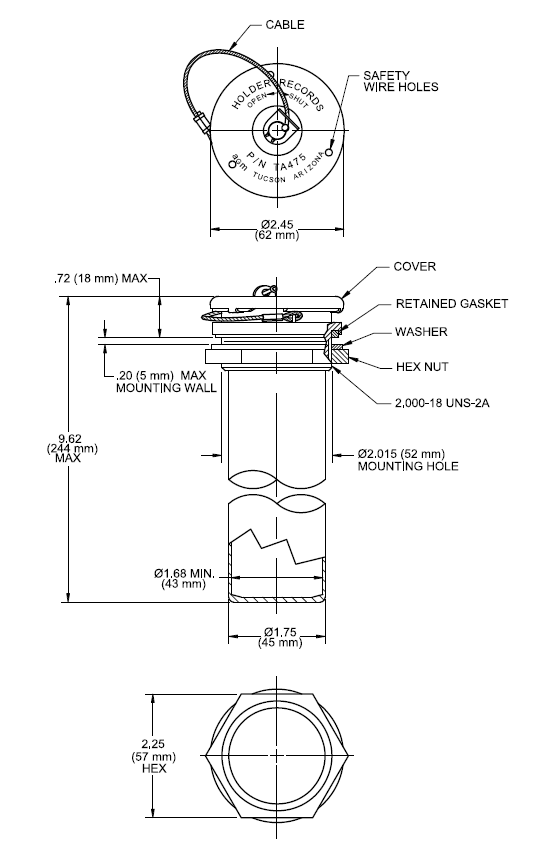 TA475 Records Holder Drawing